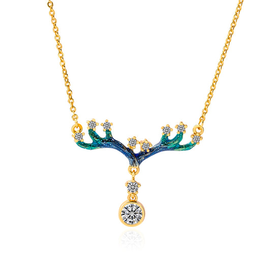 Deer and Starry Sky Necklace